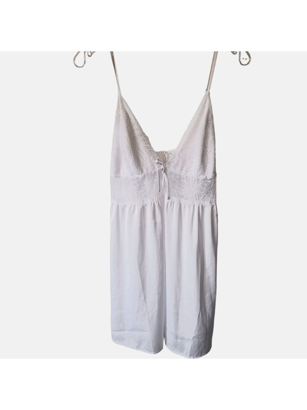 LA VIE EN ROSE Satin Lace Detail Nightgown Slip Size Large